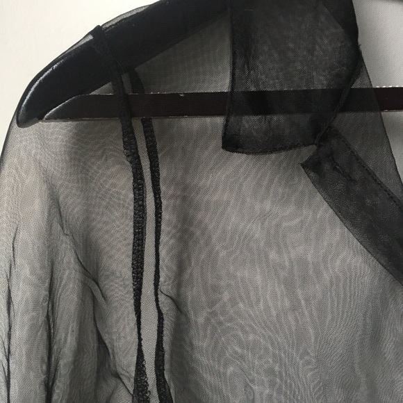 Mendocino mesh organza black tie front blouse - Picture 7 of 9